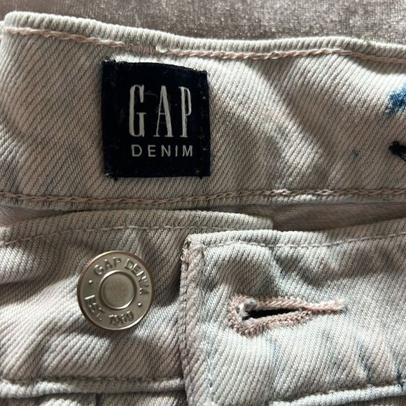 Gap Denim White Tie Gap Denim High Rise Cheeky Straight Jeans Size 12/31 TALL - Picture 4 of 5